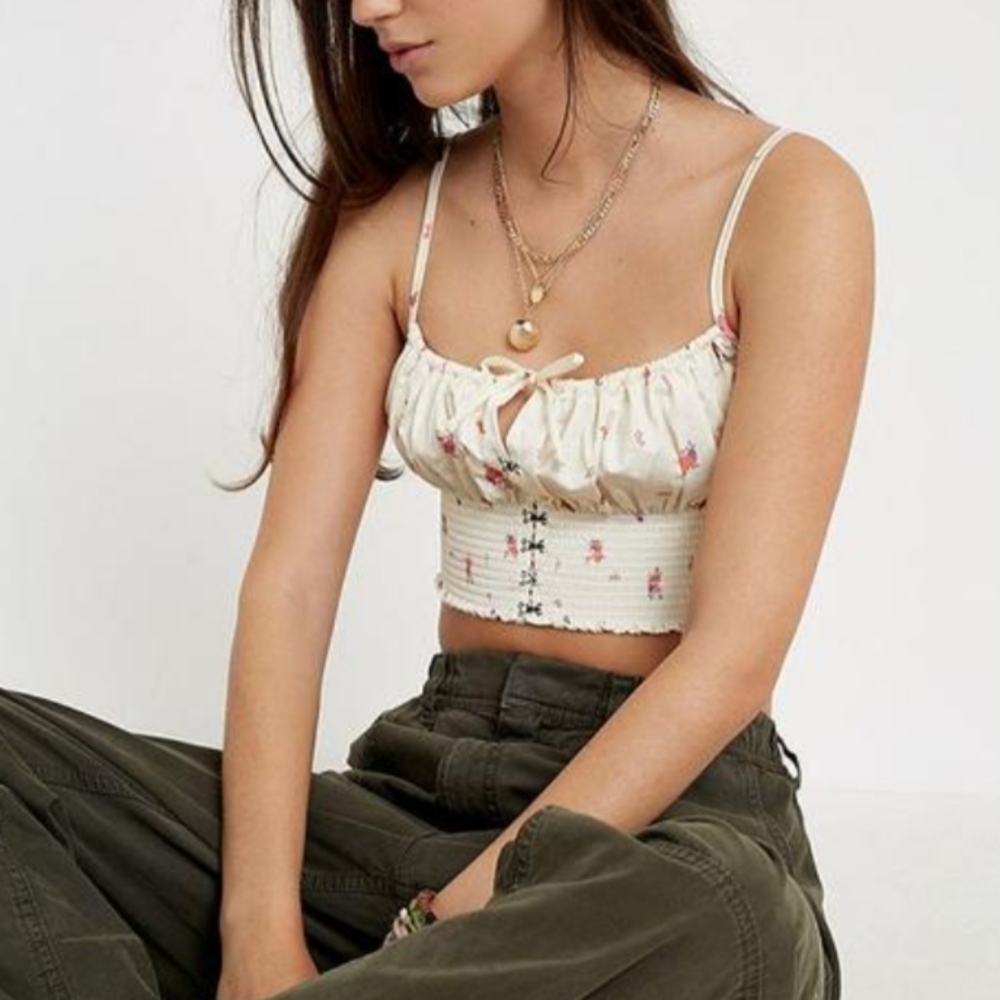 Urban Outfitters Out From Under Esmeralda Floral Smocked Cami
